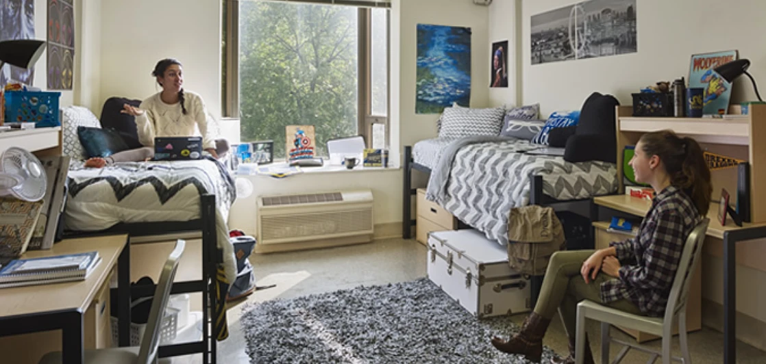 students in a dorm